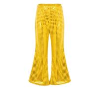 Generisch Karneval Kleinkind Mädchen Jungen Casual Pailletten Glitzer Kostüm Party Karneval Kleid Kurze Ärmel Bottom Toursers Hosen (Gold, 10-12 Years) Karneval Kostüm