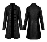 Generisch Karneval Männer Winter Warm -Jacke Jacke Outlay Buttons Mantel (Black, M) Karneval Kostüm