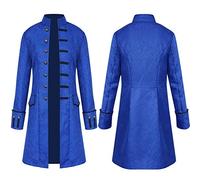 Generisch Karneval Männer Winter Warm -Jacke Jacke Outlay Buttons Mantel (Blue, XXL) Karneval Kostüm