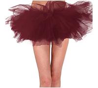 Generisch Karneval Tüllrock für Erwachsene, 6-lagig, Tutu, Mini-Ballkleidrock, Damen, Klassische Prinzessin, flauschige Ballettröcke (L) Karneval Kostüm