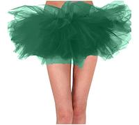 Generisch Karneval Tüllrock für Erwachsene, 6-lagig, Tutu, Mini-Ballkleidrock, Damen, Klassische Prinzessin, flauschige Ballettröcke (Army Green, S) Karneval Kostüm