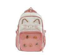 Generisch Kawaii Cat Ita Bag Mochila con pantalla de alfiler, elegante bolsa de viaje para mujer, diseño ligero para amantes de la moda, Rosa., Como se muestra