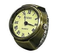 Generisch Kayak D Anillos para decir la hora, anillo de reloj, anillo redondo grueso, anillo ajustable plateado, anillo de joyería de reloj de moda anillos niños niños negro, talla única, Metal, Sin