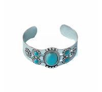 Generisch Kette Und Brazalete Manschettenarmband Blau Stabilisiertes Türkis & Armband Verstellbares Manschettenarmband | Boho Schmuck für Männer & Frauen Brazalete Herren Uhr, Einheitsgröße, Zinc, No