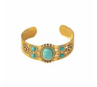 Generisch Kette Und Brazalete Manschettenarmband Blau Stabilisiertes Türkis & Armband Verstellbares Manschettenarmband | Boho Schmuck für Männer & Frauen Brazalete Herren Uhr, Einheitsgröße, Zinc, No