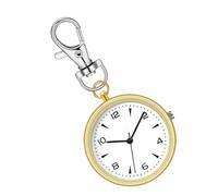 Generisch Key Chain Watch, Round Clip On Timepiece, Unisex Portable Silent Pocket Clock, Compact Travel Gear, Home, Workplace, School, Backpack, Outdoor Purse, Bag 3.23x1.57x0.28in, dorado, Siehe