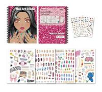 Generisch Kids Activity Book - Creative Nail Design Theme, Reusable Peel Stick Pages, Coloring Binder Set, Portable Learning Play Kit | Book Nursery School, Kindergarten Travel, Kids Ro