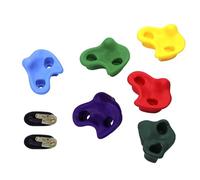 Generisch Kids Climbing Holds - Tree Climbing Hand Holds | Outdoor Play Equipment | 6 Rocks Random Climbîng + 2 tensioners, for Backyard Doorway Home Ceiling Gymnastics Park Garden