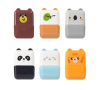 Generisch Kids Roller Stamps Set (6 unidades) | PP, 4,2 x 2,8 x 2,6 cm, 17 g cada uno, bonitos estampados de ruedas de animales para tarjetas y álbumes de recortes, 6 estilos surtidos en bolsa de