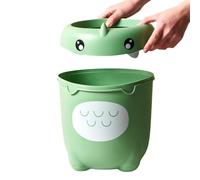 Generisch Kids Trash Can, Small Room Dinosaur Bin, Cute Mini Garbage Basket, Large Capacity Design, Top Lid Feature, Lightweight Build, Perfect for Apartment, Kitchen, Under Table, 30 x 22 x 16 cm