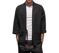 Generisch Kimono vintage para hombre, cárdigan japonés Happi Hanfu camisas de manga larga sueltas Harajuku Anime Robe Ropa Suelta Blusa Verano Tops Transpirable Camisa Casual Cómoda Camisa de Verano