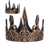 Generisch King - Tiara real de poliuretano, corona medieval, accesorio para cosplay, disfraz de Halloween, accesorios para estanterías, disfraz de rey para atuendo, nivel de fiesta para el rendimiento