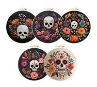 Generisch Kit de bordado de Halloween - Creative Cross Set | con círculo, alambre, tijeras, proyecto de bricolaje ideal para principiantes, madres, mujeres, amigos, pasión, familia o regalo de otoño