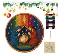 Generisch Kit de bordado nativity, artesanía de arte hecha a mano para coser, kits de bordado de Navidad con patrones detallados, aficiones relajantes, decoración de vacaciones para el hogar, pared