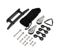 Generisch Kit De Chariot En Kayak - 30 PIEDS Corde Nylon Durable | Nylon Acier Inoxidable Caoutchouc - Ensemble De Poulies Complet Avec Mousquetons Pour Transport Facile ET Instalación Sans Outil