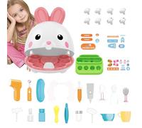 Generisch Kit de Dentista para niños - Juego Educativo Creativo de Conejo con Herramientas dentales para Aprendizaje temprano, Actividad Stem para Practicar la higiene bucal | Reg Juguete