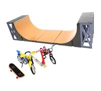 Generisch Kit de monopatín de dedos: juguete de juego, monopatines swing board juguetes de dedos bicicletas patines patinetes varios modelos de parque de skate de dedo, entrenamiento educativo y U