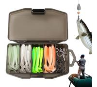 Generisch Kit de suave con cola de remo - Realistic Soft Swimbait with Hooks | Paddle Tail SoftBait Fishing Lures - para Crappie Shad Freshwater Saltwater Outdoor Sports Bass Trout Men