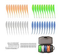 Generisch Kit de suave con cola de remo - Realistic Soft Swimbait with Hooks | Paddle Tail SoftBait Fishing Lures - para Crappie Shad Freshwater Saltwater Outdoor Sports Bass Trout Men