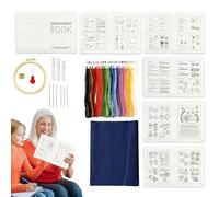 Generisch Kits de bordado, juego de ejercicios clásico con accesorios reutilizables - Guía interactiva de costura para proyectos de manualidades reutilizables para hobby