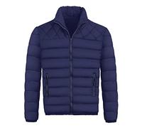 Generisch Klepper Chaquetas Hombre Hombre Invierno Cremallera Cálida Chaqueta de plumón Packable Light Top Calidad Abrigo Hombre Casual Abrigo, azul oscuro, L