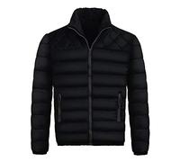 Generisch Klepper Chaquetas Hombre Hombre Invierno Cremallera Cálida Chaqueta de plumón Packable Light Top Calidad Abrigo Hombre Casual Abrigo, Negro , M