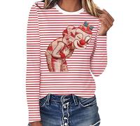 Generisch Köln Kostüm Rot Weiß Damen Alaaf Ringelshirt Streifenshirt 80er Jahren Outfits Pullover Langarm Mottoparty Clown Pullis Tops Frauen Faschingskostüme Karneval Kostüm marinero, Rot50., S