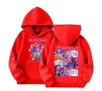 Generisch Kpop D-Demon H-Hunters Sudadera con Capucha Vintage Y2K Sudadera con Capucha Moda Casual Jersey Manga Larga Bolsillo Sudadera para K-pop Fans Otoño Invierno Ropa de Calle Tops, rojo, 7-8