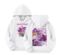 Generisch Kpop D-Demon H-Hunters Sudadera con Capucha Vintage Y2K Sudadera con Capucha Moda Casual Jersey Manga Larga Bolsillo Sudadera para K-pop Fans Otoño Invierno Ropa de Calle Tops, Blanco, 5-6