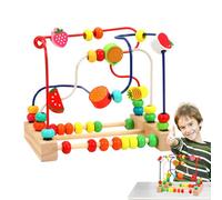 Generisch Labyrinth Abacus - Juego educativo de madera, colorido juego de motricidad | Estación de perlas de entrenamiento para el desarrollo temprano de laberinto para niñas y bebés a partir de 18