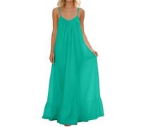 Generisch Lässiges, ärmelloses Maxikleid mit offenem Rücken, Locker geschnittenes Hauskleid (Mint Green, XL)