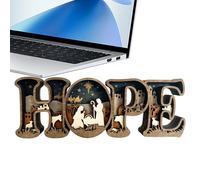 Generisch Lámpara de belén para Navidad | Lámpara de Madera 3D con Letras de Esperanza | Decoración para Belén - para Vacaciones de Cumpleaños Oficinas Hogar Habitación Escritorio Dormitorio