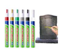 Generisch Lápices de pintura de pintura de punta fina para trabajos de pintura de bricolaje, 6 unidades de rotuladores impermeables para uso en exteriores, para escribir y escribir en tela