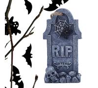 Generisch Lápida de Halloween para decoración del hogar, araña espeluznante | Lápidas de resina como decoración para puerta, escritorio, chimenea, armario, ventana, casa de miedo y