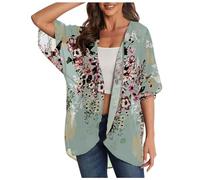 Generisch Largo Azul Cardigan Couverture de Protection Solaire décontractée et légère d'été Pour Femmes Cárdigan Mujer Corta Con Cremallera, verde, L