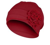 Generisch Las mujeres mercerizadas de algodón placa bajo el sombrero musulmán diadema bufanda guantes conjunto invierno calor accesorios, Vino, talla única