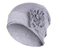 Generisch Las mujeres mercerizadas de algodón placa bajo el sombrero musulmán diadema bufanda guantes conjunto invierno calor accesorios, Gris claro., talla única