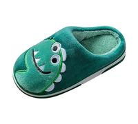 Generisch Las niñas en el interior usan zapatillas, dinosaurios lindos, suaves y cómodos de invierno cálidos zapatillas de felpa zapatos de cabaña, verde, 25.5 EU