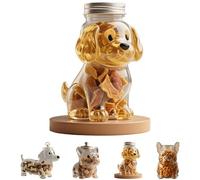 Generisch Lata de caramelo para Bulldog French, Adorable Airtight Treat Contenedor para aperitivos para perros, galletas, candies, cápsulas de café, tarro de almacenamiento para mascotas de cristal