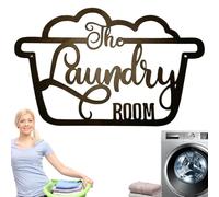 Generisch Laundry Room Metal Wall Decor, Vintage Hanging Sign with Black Letter Accent, Rustic Farmhouse Wall Art, Perfect for Laundry Area, Home Decoration, Idea, 13.8x8.7in