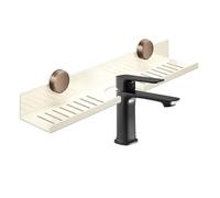 Generisch Lavabo de baño - Estantería de almacenamiento para lavabo, estante de ducha de acero inoxidable, estante de baño que ahorra espacio para cosméticos y productos de aseo, organización de baño