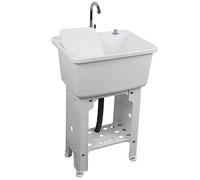 Generisch Lavabo independiente con grifo y tabla de lavar, lavabo interior y exterior para garaje, sótano, jardín, balcón