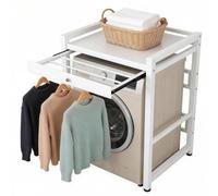 Generisch Lavadoras Secadora Armario con Extractor, Capacidad de Carga de 300 kg Secadora Armario, Estanterías para Lavadora, 75 x 63 x 105 cm para Baño Balcón Lavandería - Blanco