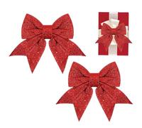 Generisch Lazos de Navidad | Los lazos navideños decorados con lentejuelas de oro champán añaden elegancia cálida a tu decoración, subrayan el ambiente festivo y bodas y así
