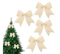 Generisch Lazos de terciopelo de Navidad - 4 piezas decoración de temporada - Lazos decorativos para árbol de Navidad | para ventanas, puertas, paredes, escaleras, chimenea, jardín,
