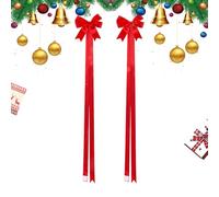 Generisch Lazos navideños - Decoraciones románticas para | Puerta de armario de Navidad Cintas rojas para el Día Festivo ,Para Puertas Entradas Paredes Cercas Árboles Coronas de Coche