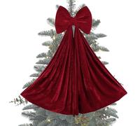 Generisch Lazos para árbol de Navidad - Lazos de terciopelo rojo, decoración vintage, gran decoración, decoración , decoración elegante para el hogar para interior y exterior, puerta, pared