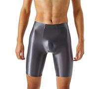 Generisch Leggings brillantes para hombre, calzoncillos tipo bóxer de aceite, pantalones cortos, pantalones deportivos, elásticos, transpirables, calzoncillos funcionales, brillantes, pantalones de