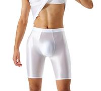 Generisch Leggings brillantes para hombre, calzoncillos tipo bóxer de aceite, pantalones cortos, pantalones deportivos, elásticos, transpirables, calzoncillos funcionales, brillantes, pantalones de