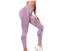 Generisch Leggings de cintura alta para mujer, cómodos, opacos, negros, largos, push-up, pantalones de deporte, elásticos, para yoga, correr, fitness, B01wein, S